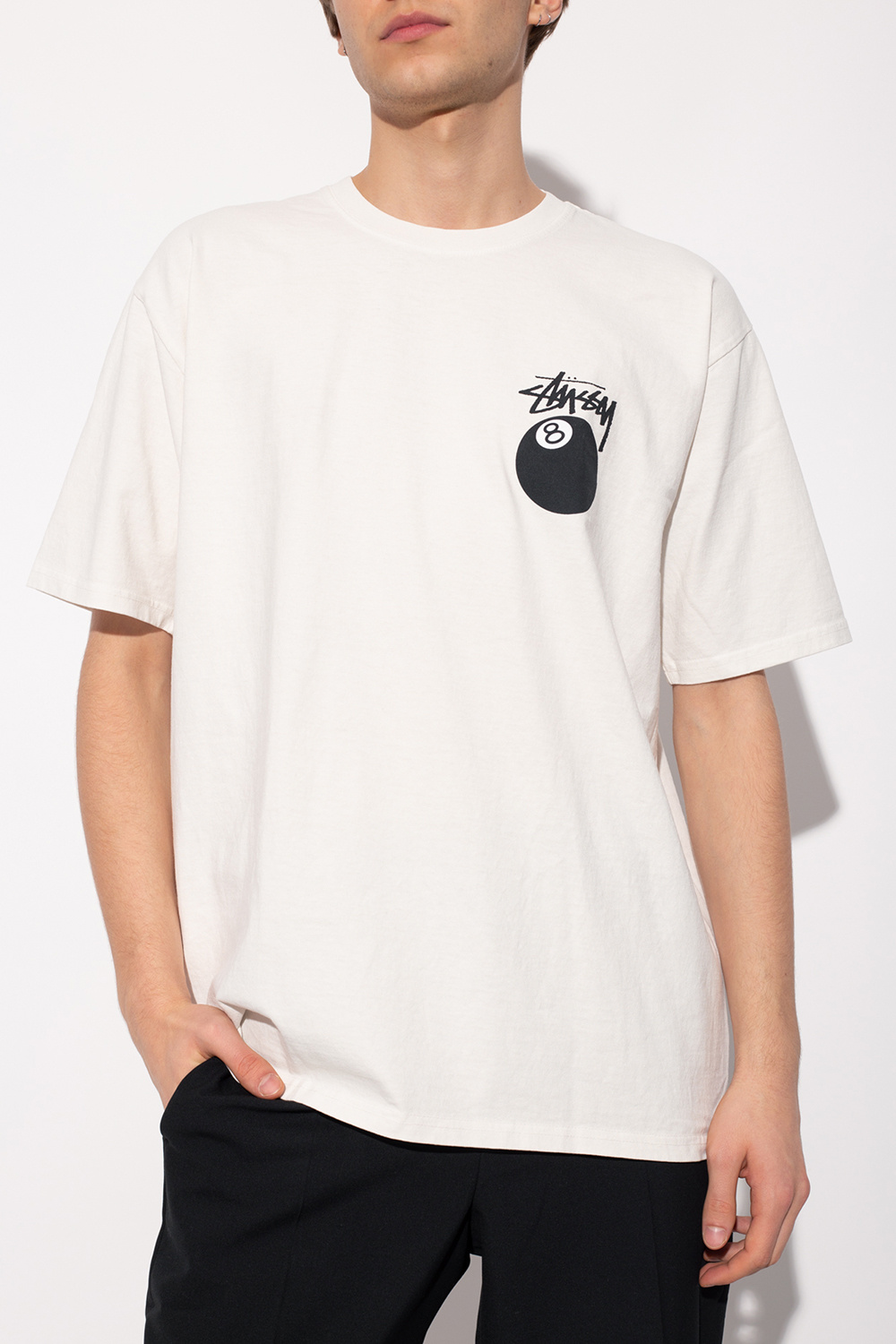 White T-shirt with logo Stussy - Vitkac GB